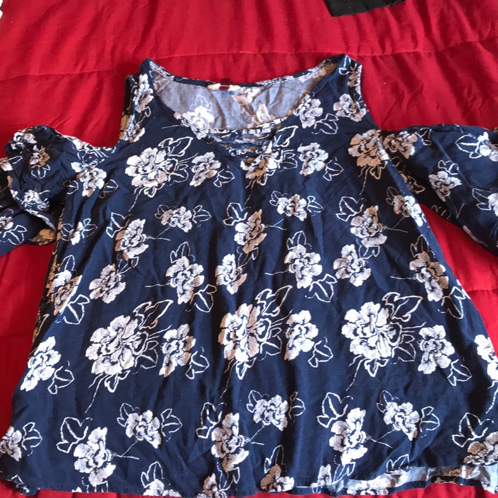 Blue flower design shirt